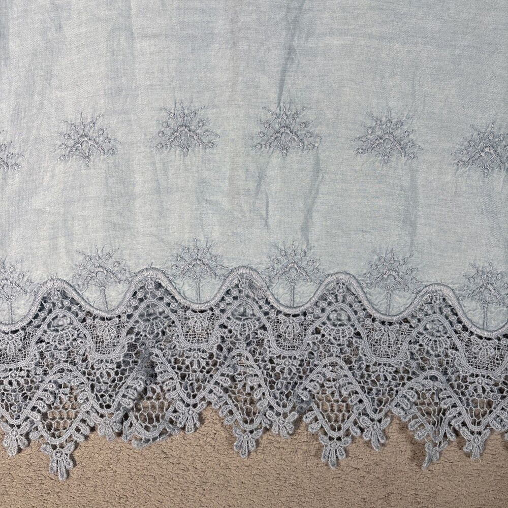 Chicos Tunic Top Size XL‎ (3) Powder Blue Crochet Boho Bohemian Fairy Witchy - Picture 15 of 16